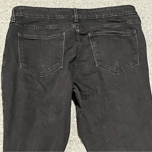 Old Navy Jeans Womens 12 Long Black Pop Icon Skinny Denim Distressed Mid Rise - Picture 9 of 10